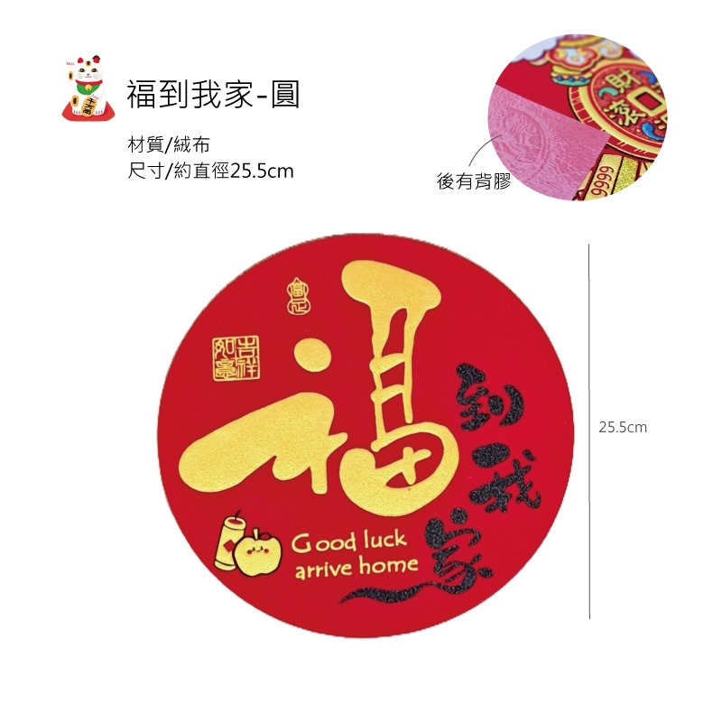 春聯 農曆新年 門聯 門神 對聯 大大小小新年吉祥貼 有背膠 絨布 紙質 閃亮 喜慶-規格圖9