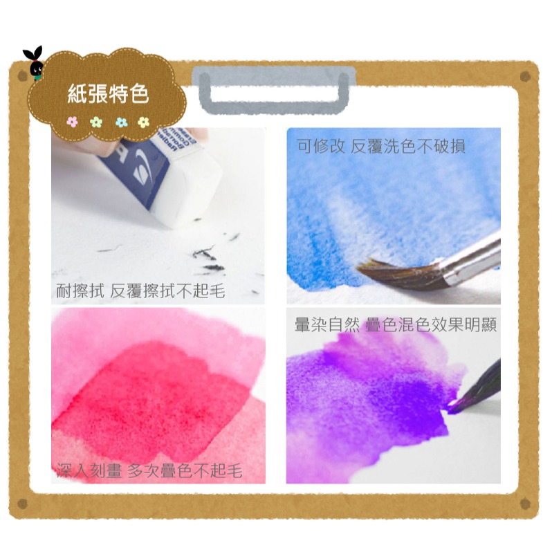 水彩紙 全棉漿 300g 復古 手撕 毛邊水彩紙 中粗紋理 多款尺寸 5張/份-細節圖8