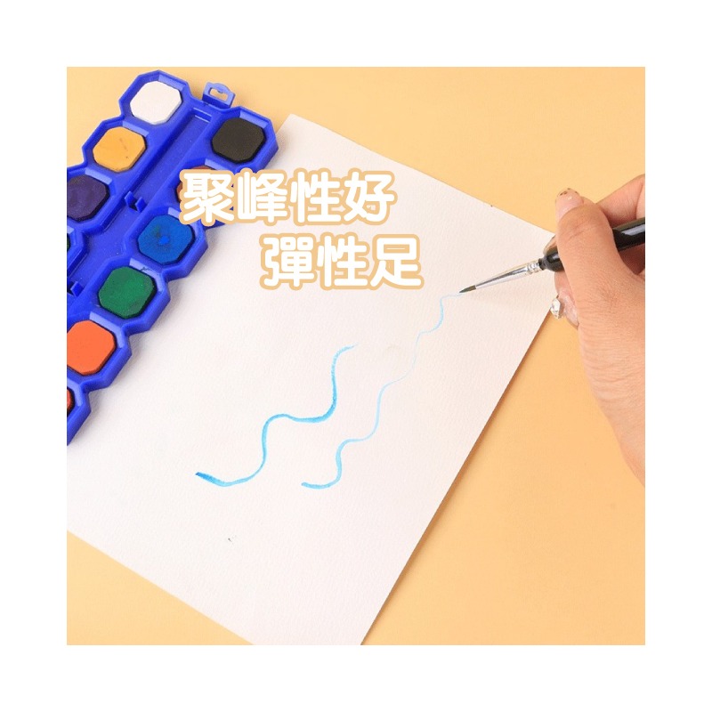 水彩筆 勾線筆 筆鋒大小不同 8支組 櫸木筆桿 尼龍筆頭 彈性足 筆觸靈敏 勾線流暢-細節圖6