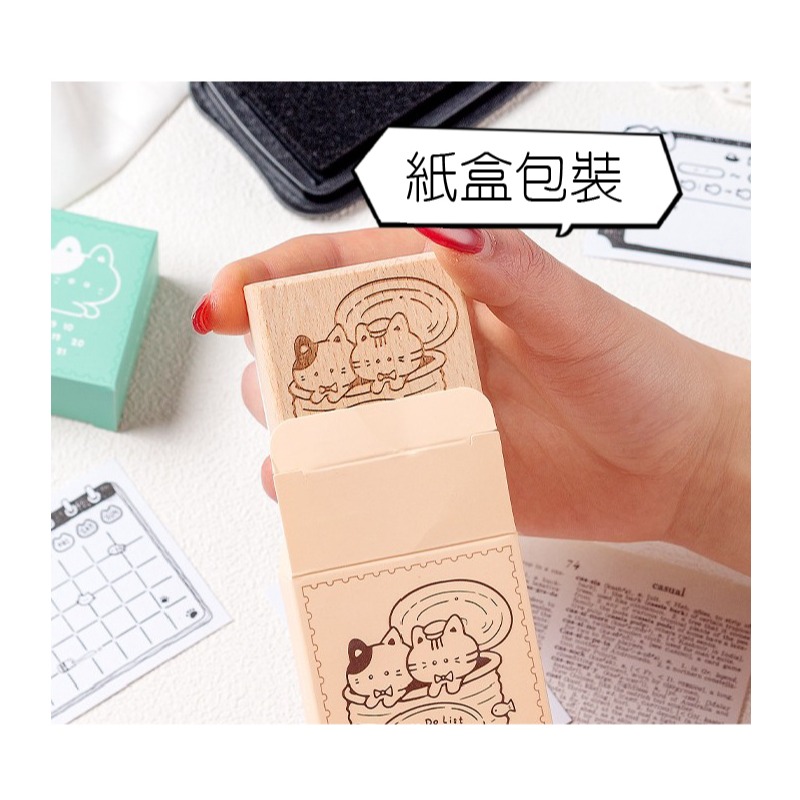 木頭印章 功能印章 手帳印章 天天有貓咪陪  6款選 月曆 周計畫 月計畫 日時間-細節圖8
