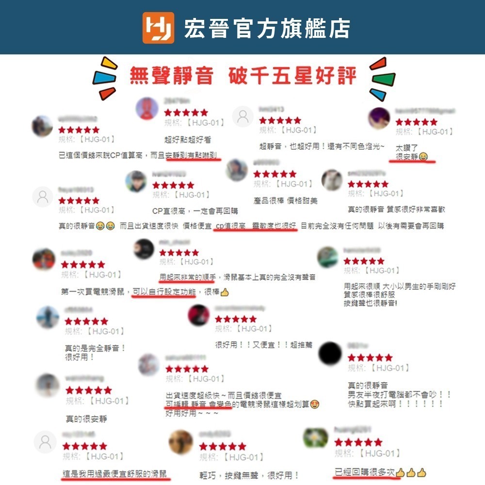 宏晉 Hongjin HJG-01X 可編輯RGB靜音電競滑鼠-細節圖3