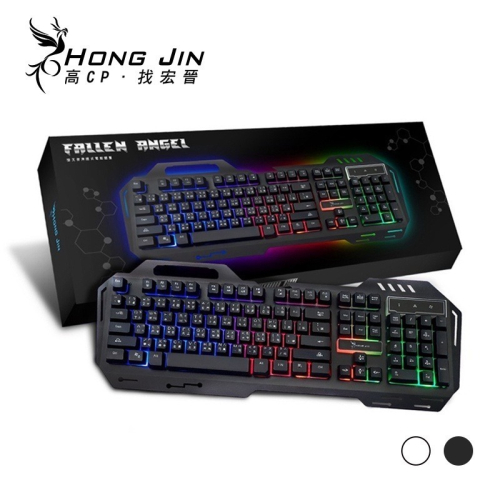 宏晉 HongJin HJ221紅軸RGB有線電競鍵盤