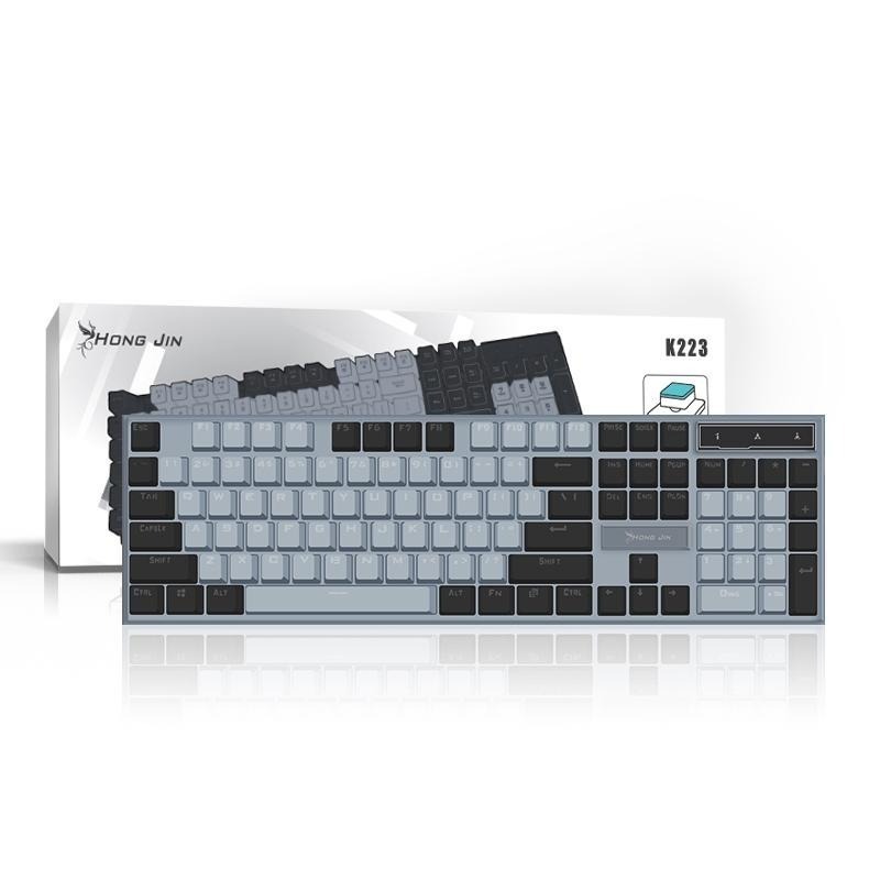 宏晉 K223 靜音電腦鍵盤 極簡桌面 辦公文書鍵盤 USB白光有線鍵盤 台灣注音鍵盤-細節圖2