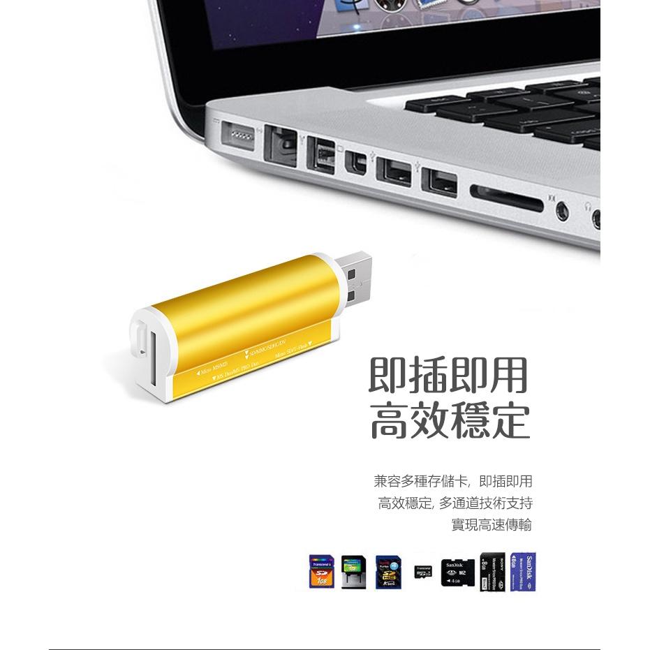 USB讀卡機 四合一讀卡機 鋁合金讀卡機 多功能讀卡機 USB2.0 即插即用 支援熱插拔 電腦讀卡機-細節圖8
