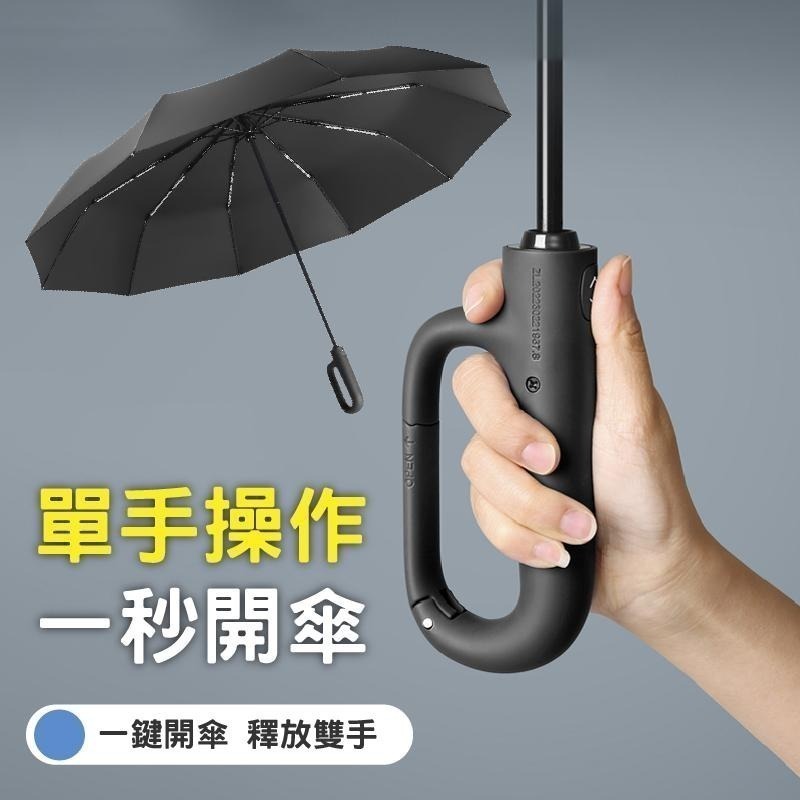 扣環手柄自動雨傘 【20骨+125CM傘面+50UPF】 自動傘 晴雨傘 防曬傘 露營傘 高爾夫傘 遮陽傘-細節圖6