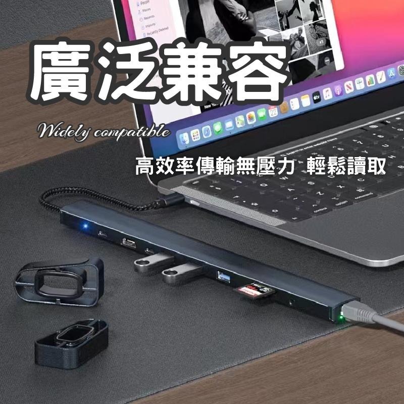 宏晉 TYPE-C筆電擴充器 十合一擴充支架 筆電延展器 筆電擴充 支援RJ45 hub3.0 HDMI-細節圖7