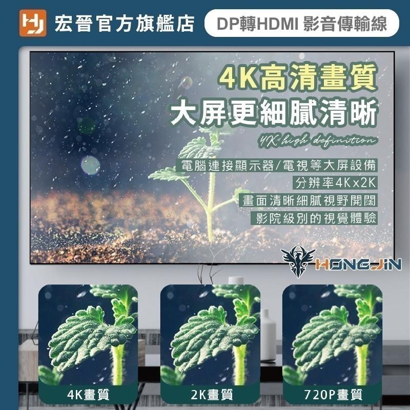DP轉HDMI影音線 1.4版 4K60Hz 影音傳輸線  4K影音轉接線 4k電視DisplayPort線 HDMI線-細節圖4