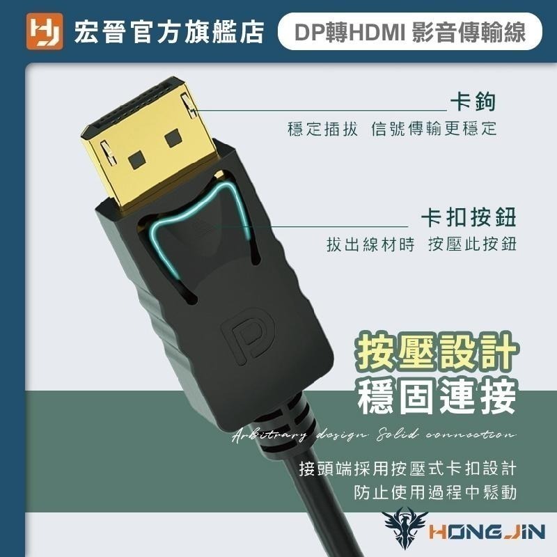 DP轉HDMI影音線 1.4版 4K60Hz 影音傳輸線  4K影音轉接線 4k電視DisplayPort線 HDMI線-細節圖5