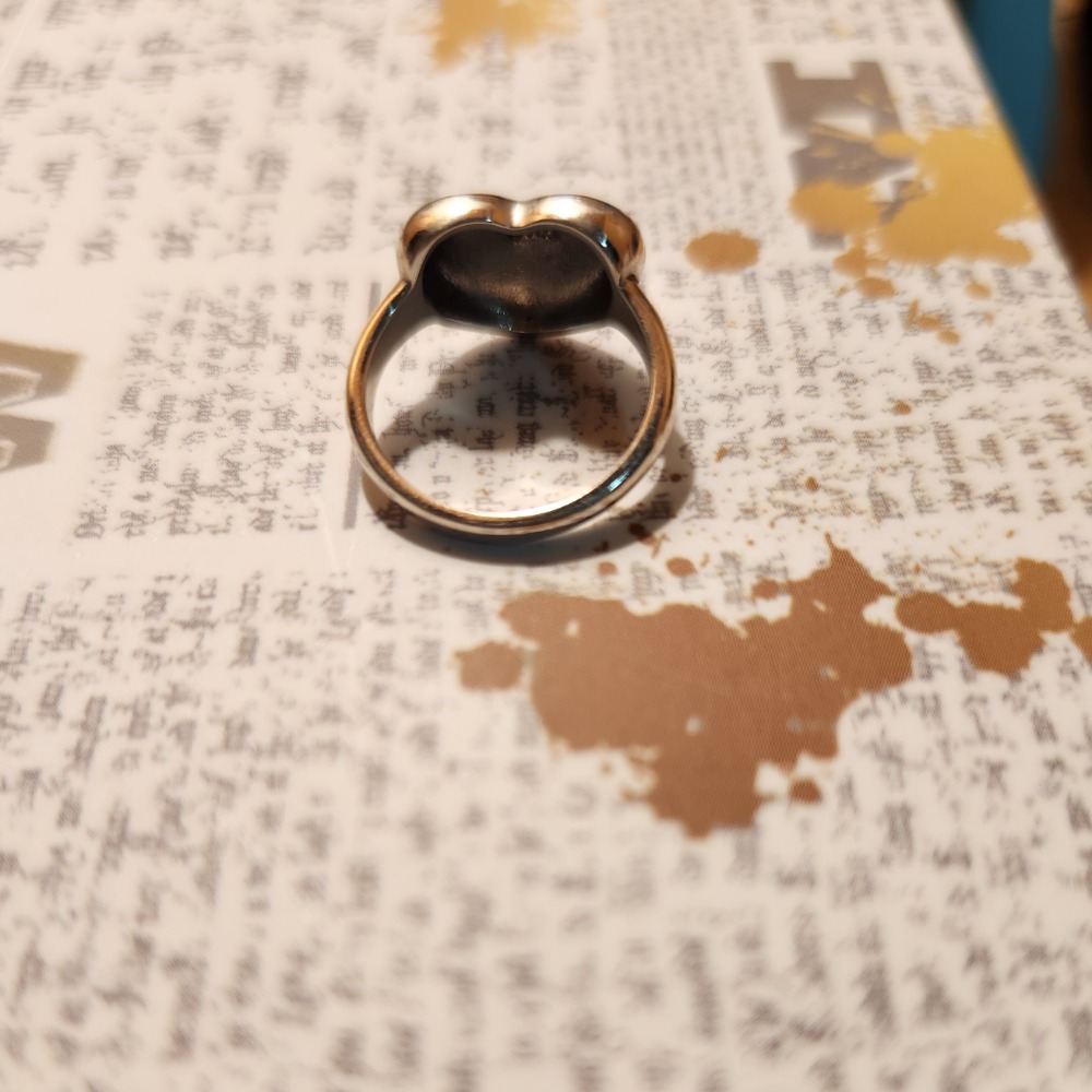 純銀愛心鏡面戒指-細節圖2