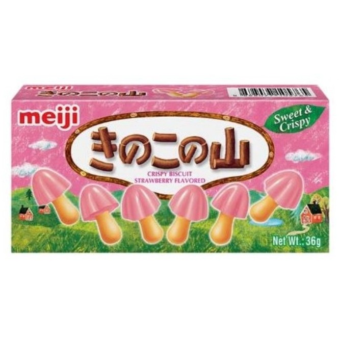 日本明治香菇造型餅乾 巧克力 40g 草莓 36g 零食禮物點心 巧克力 小朋友 幼兒園 小禮物-細節圖3