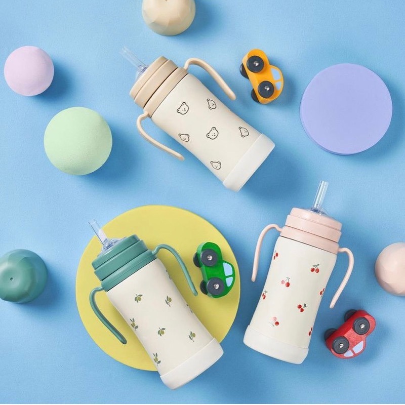 Grosmimi 韓國 保溫吸管杯 不銹鋼保溫杯 兒童吸管杯 DTD聯名款 防漏水杯 保溫杯 兒童保溫瓶【現貨】-細節圖8