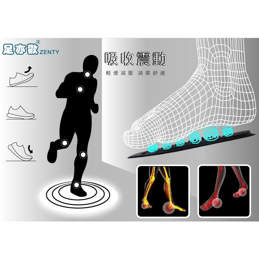 🔥【足亦歡ZENTY】【台灣製】獨立筒竹炭系列（買10再送1雙) 腳痛剋星  鞋墊 足弓鞋墊 運動鞋墊 除臭鞋墊 足弓墊-細節圖5