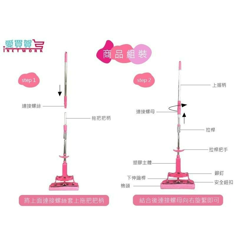 【熱銷款 現貨】神膚奇肌 日本魔術拖把 老字號品牌 超強吸水 膠棉拖把 拖把 不沾手拖把 公司貨 愛買賀-細節圖8