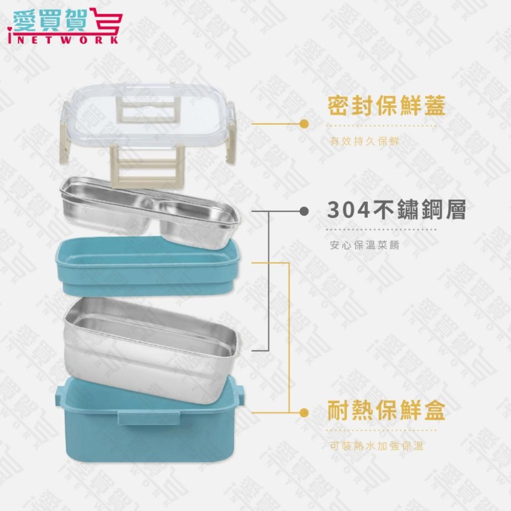 304不鏽鋼雙層分隔便當盒｜大容量保溫密封防漏｜可加熱水 保鮮不混味-細節圖4