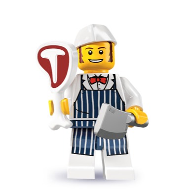 [BrickHouse] LEGO 樂高 8827 6代 14 屠夫 肉販 夾鏈袋包裝有紙無原外袋 全新
