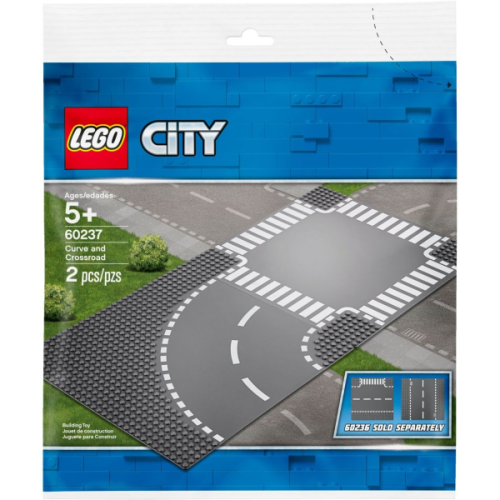 LEGO 樂高 60237彎道 十字路口 馬路底板 全新