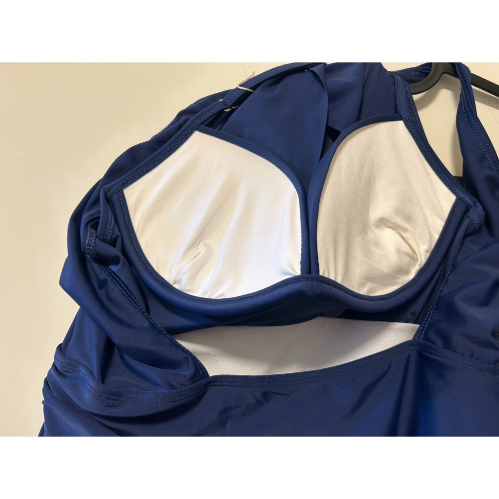 全新 - 連身泳衣(有罩杯) 藍 XL-細節圖3