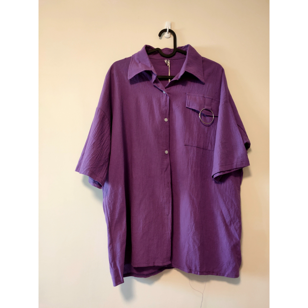 二手 - 工裝短袖襯衫 紫-細節圖2
