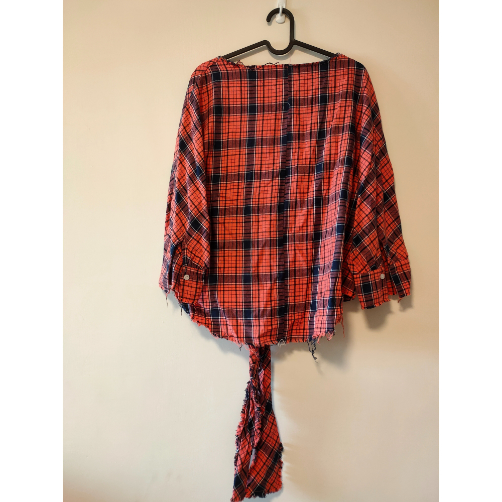 二手 - 格紋下綁結襯衫-細節圖2