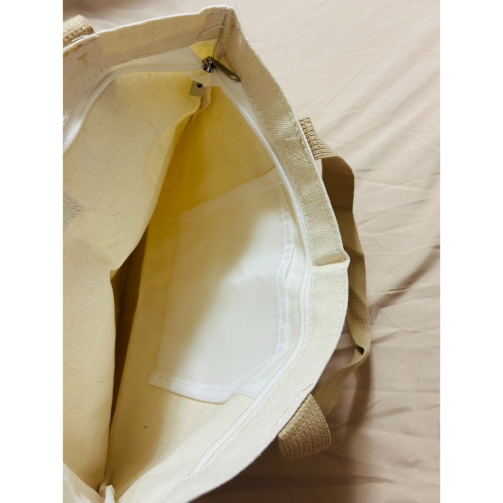 全新 - 拉鍊帆布手提包 肩背包-細節圖2