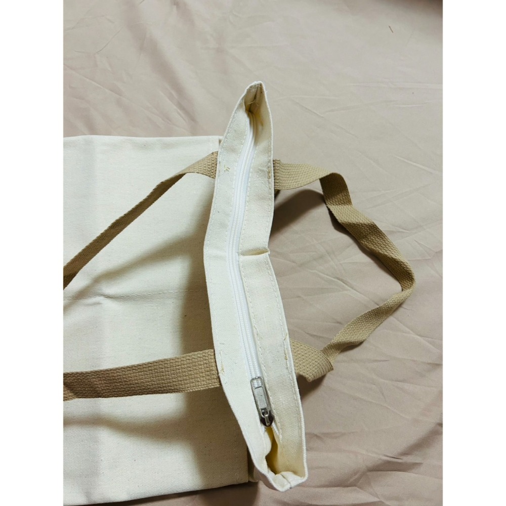 全新 - 拉鍊帆布手提包 肩背包-細節圖3