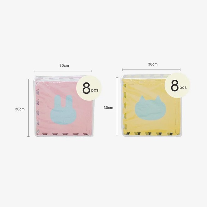 【PatoPato】抗菌動物地墊 8片入 贈收納提袋 / 兩款任選-細節圖2