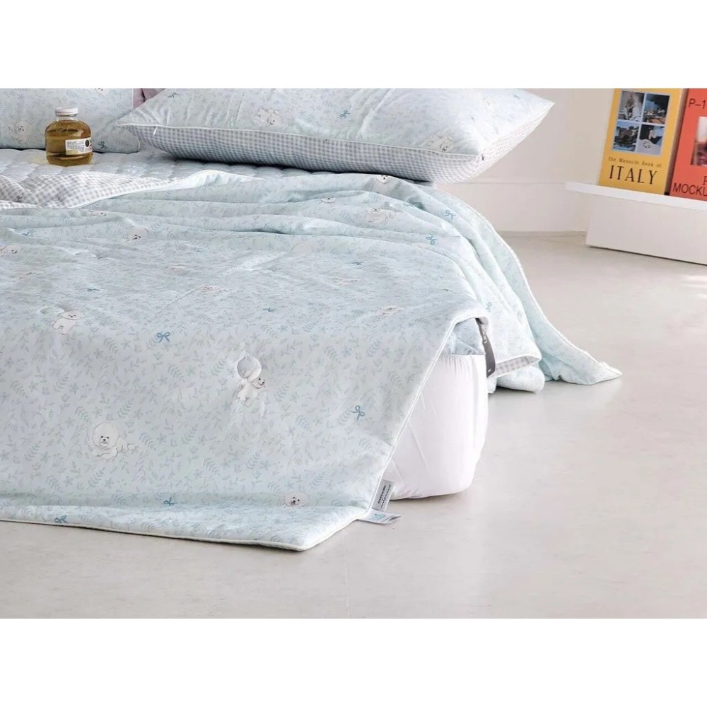 現貨 | 韓國 -7.9度冰冰被 涼感被 降溫涼被 涼感紗纖維 單人 比熊蝴蝶結 雙面-細節圖2
