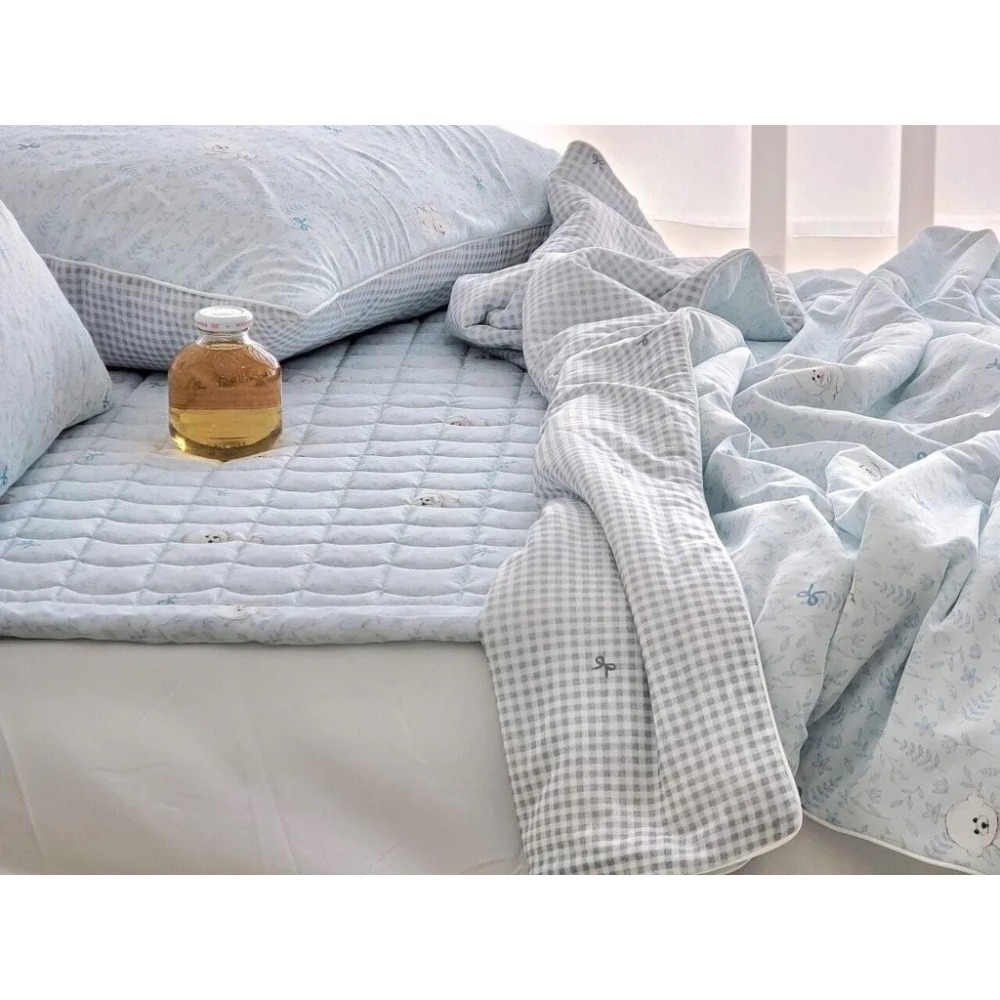 現貨 | 韓國 -7.9度冰冰被 涼感被 降溫涼被 涼感紗纖維 單人 比熊蝴蝶結 雙面-細節圖3