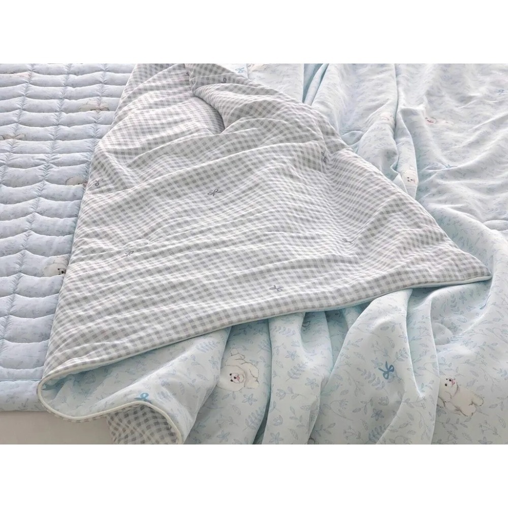 現貨 | 韓國 -7.9度冰冰被 涼感被 降溫涼被 涼感紗纖維 單人 比熊蝴蝶結 雙面-規格圖3