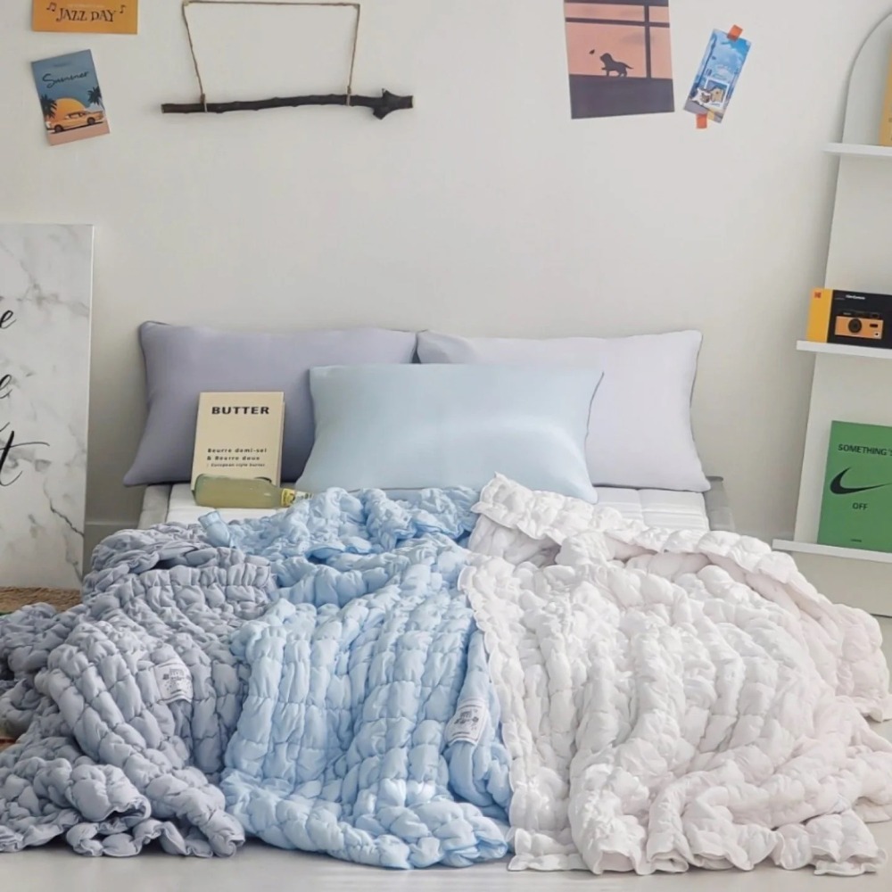 現貨 | 韓國 -7.9度 雲朵泡泡 冰冰被 涼感被 降溫涼被 涼感紗纖維 單人 涼被-細節圖3