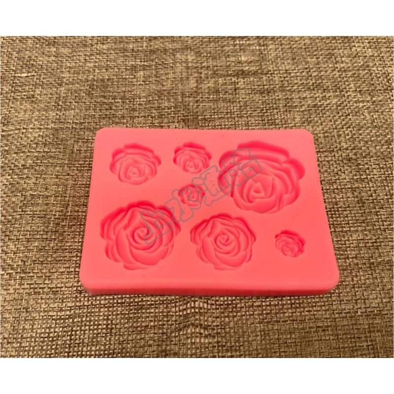 7連玫瑰、6孔太陽花矽膠模具翻糖模具 矽膠模巧克力模型手工皂模 餅乾模具蛋糕模具花邊裝飾太陽花造型矽膠模具翻糖模食玩配件-細節圖4