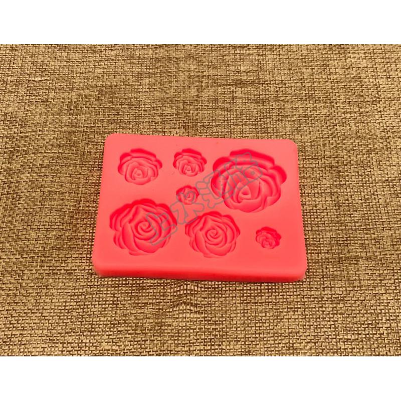 7連玫瑰、6孔太陽花矽膠模具翻糖模具 矽膠模巧克力模型手工皂模 餅乾模具蛋糕模具花邊裝飾太陽花造型矽膠模具翻糖模食玩配件-細節圖5