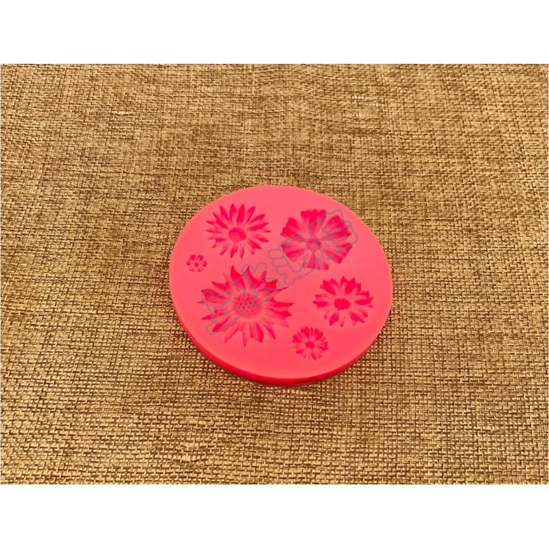 7連玫瑰、6孔太陽花矽膠模具翻糖模具 矽膠模巧克力模型手工皂模 餅乾模具蛋糕模具花邊裝飾太陽花造型矽膠模具翻糖模食玩配件-細節圖7