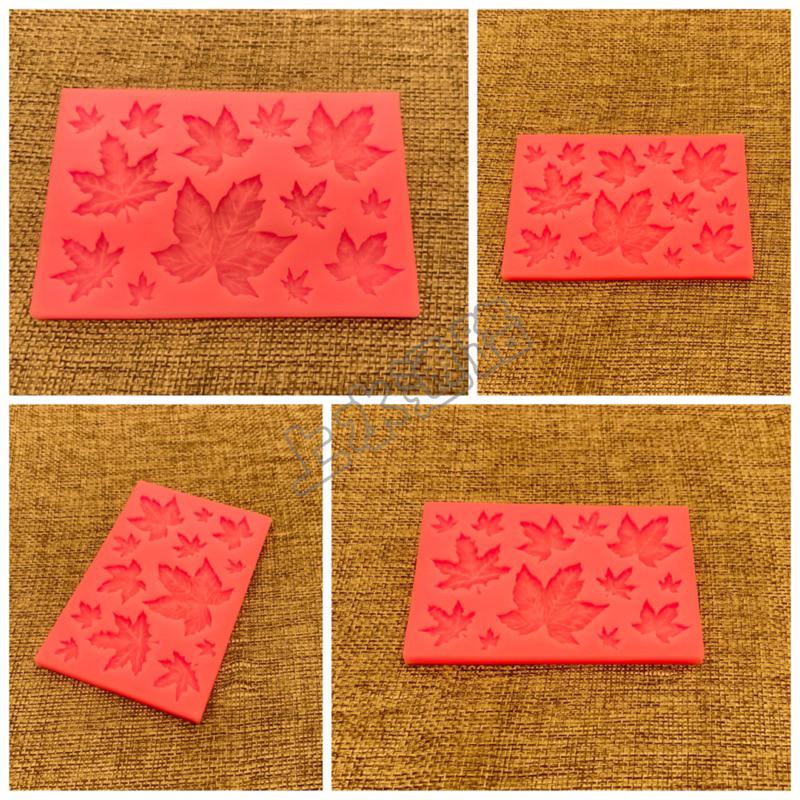 楓葉 樹葉 翻糖蛋糕烘培陶泥手工模 液態矽膠模具 蛋糕裝飾 粘土樹葉楓葉矽膠模具 葉子集合食玩配件-細節圖7