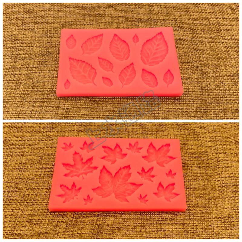 楓葉 樹葉 翻糖蛋糕烘培陶泥手工模 液態矽膠模具 蛋糕裝飾 粘土樹葉楓葉矽膠模具 葉子集合食玩配件-細節圖8