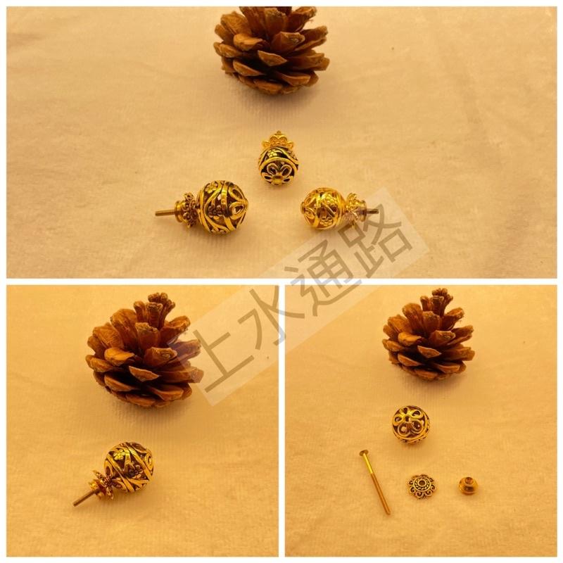 台灣直送 金色鋅合金彩珠壼鈕精緻茶具金色鋅合金珠壼盖鈕配件 陶瓷金色鋅合金彩珠蓋珠 茶葉罐蓋钮香爐拉手金色鋅合金彩珠-細節圖3