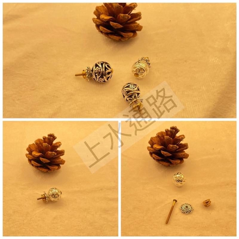 台灣直送 銀色鋅合金彩珠壼鈕精緻茶具銀色鋅合金珠壼盖鈕配件 陶瓷銀色鋅合金彩珠蓋珠 茶葉罐蓋钮香爐拉手銀色鋅合金彩珠-細節圖2