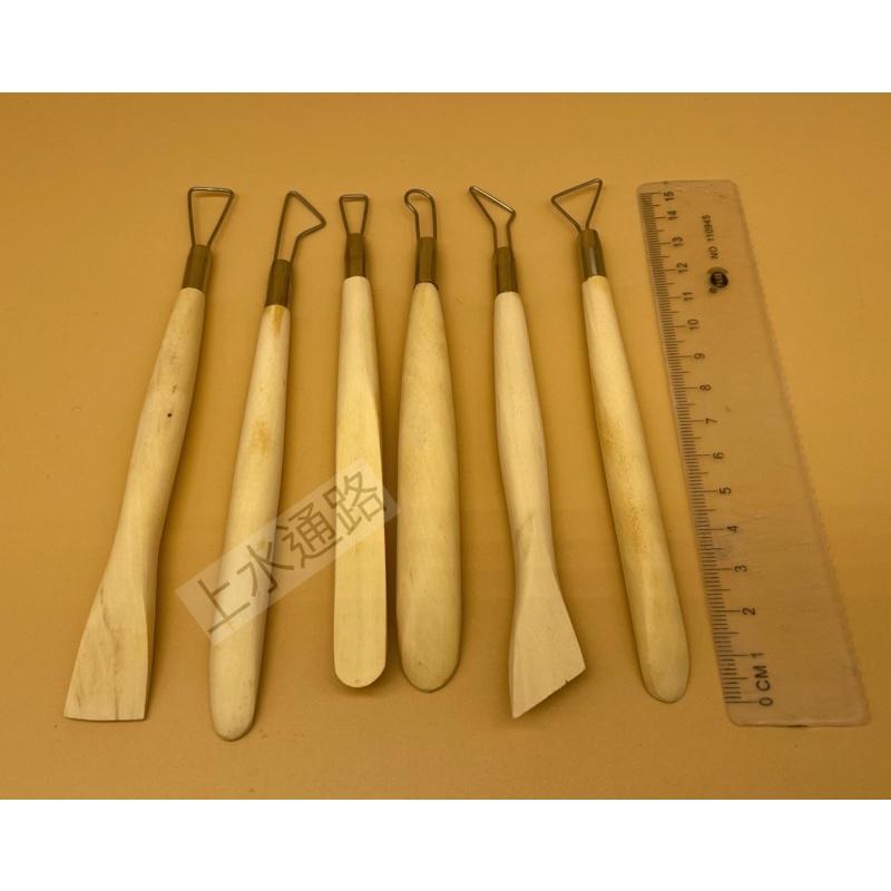 6＂單頭修坯刀組(6件組)陶藝工具大全修坯扁絲刀6件套陶藝工具手工陶瓷作坊拉坯修坯刮刀泥塑刀手辦-細節圖2