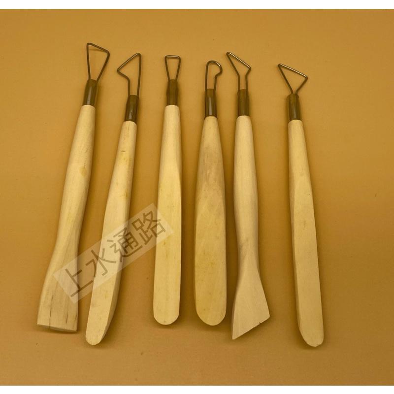 6＂單頭修坯刀組(6件組)陶藝工具大全修坯扁絲刀6件套陶藝工具手工陶瓷作坊拉坯修坯刮刀泥塑刀手辦-細節圖3