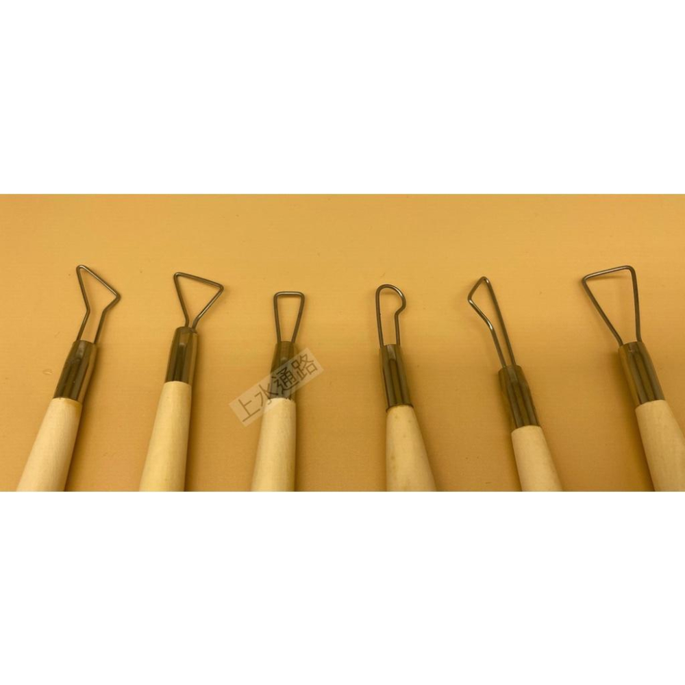 6＂單頭修坯刀組(6件組)陶藝工具大全修坯扁絲刀6件套陶藝工具手工陶瓷作坊拉坯修坯刮刀泥塑刀手辦-細節圖7