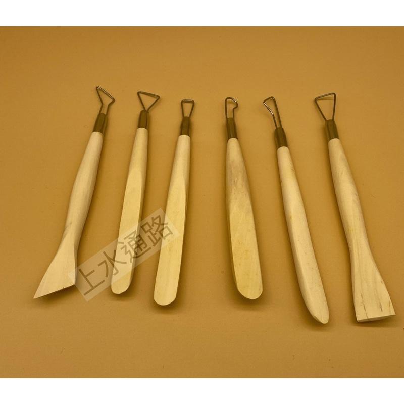 6＂單頭修坯刀組(6件組)陶藝工具大全修坯扁絲刀6件套陶藝工具手工陶瓷作坊拉坯修坯刮刀泥塑刀手辦-細節圖9