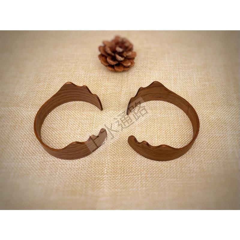 台灣現貨 7.0cm、7.3cm 山型核桃木杯套陶瓷水杯、公道杯防燙杯套防滑套耐熱隔熱圈中式公道杯握把套胡桃隔熱杯套-細節圖5