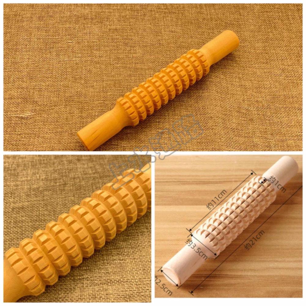 現貨-木製印花黏土工具組/木頭黏土桿麵棍/四入一組印花桿麵棍黏土工具陶土工具餅乾桿麵棍紋路素材黏土桿麵棍黏土工具小肌肉訓-細節圖4