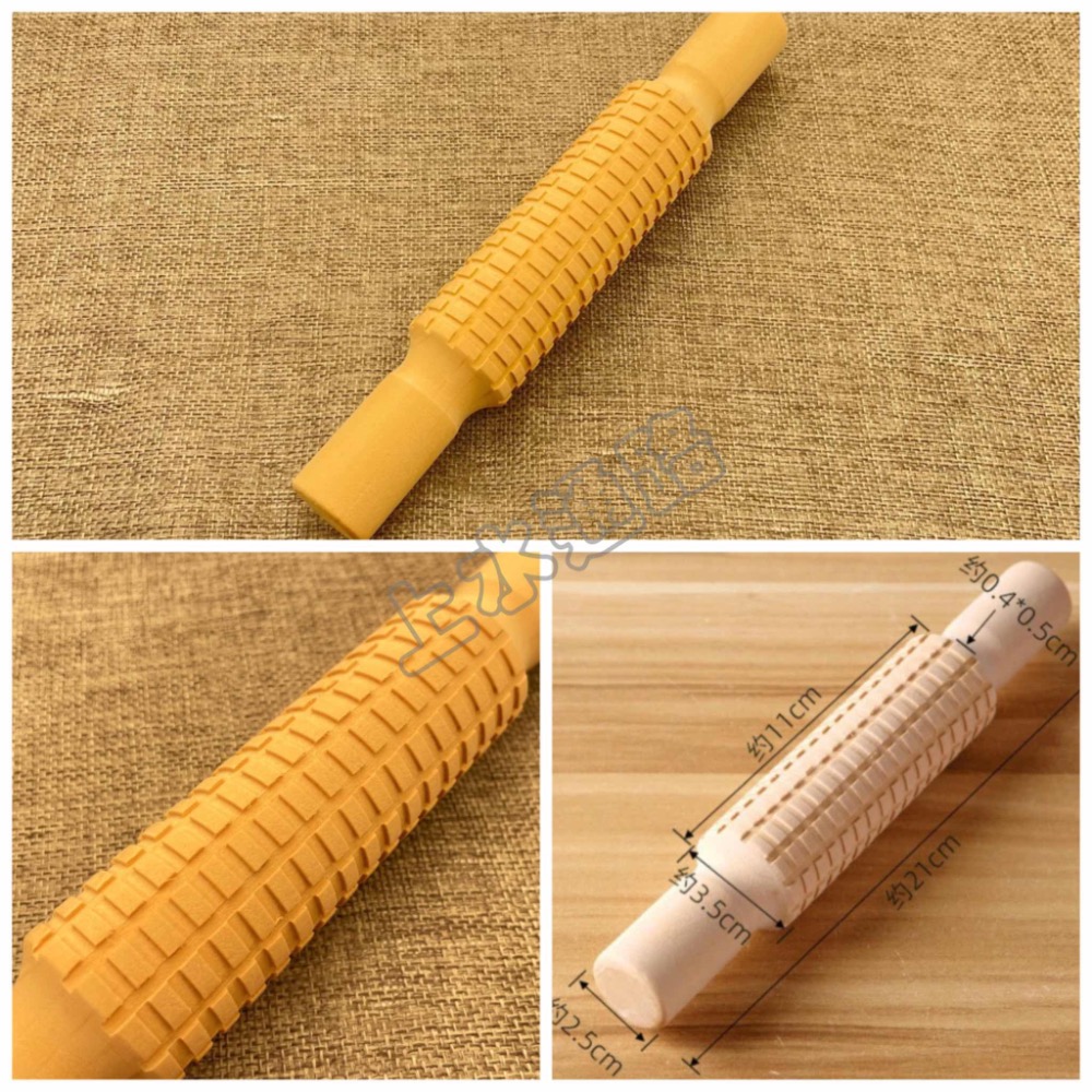 現貨-木製印花黏土工具組/木頭黏土桿麵棍/四入一組印花桿麵棍黏土工具陶土工具餅乾桿麵棍紋路素材黏土桿麵棍黏土工具小肌肉訓-細節圖5