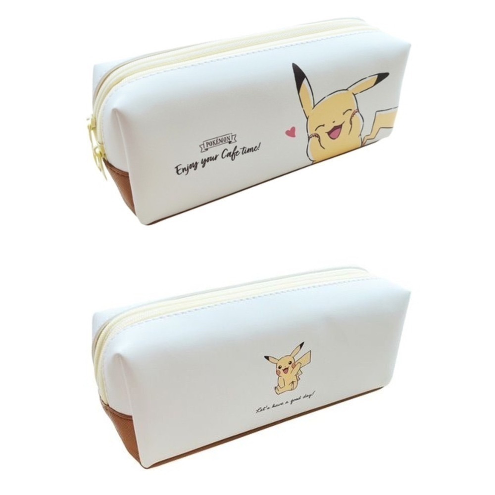 🔥現貨 日本購回 正版授權 精靈寶可夢 寶可夢 皮卡丘 雙層雙拉鍊 雙層 鉛筆盒 皮質 大容量筆袋 收納袋 雙收納 拉-細節圖2
