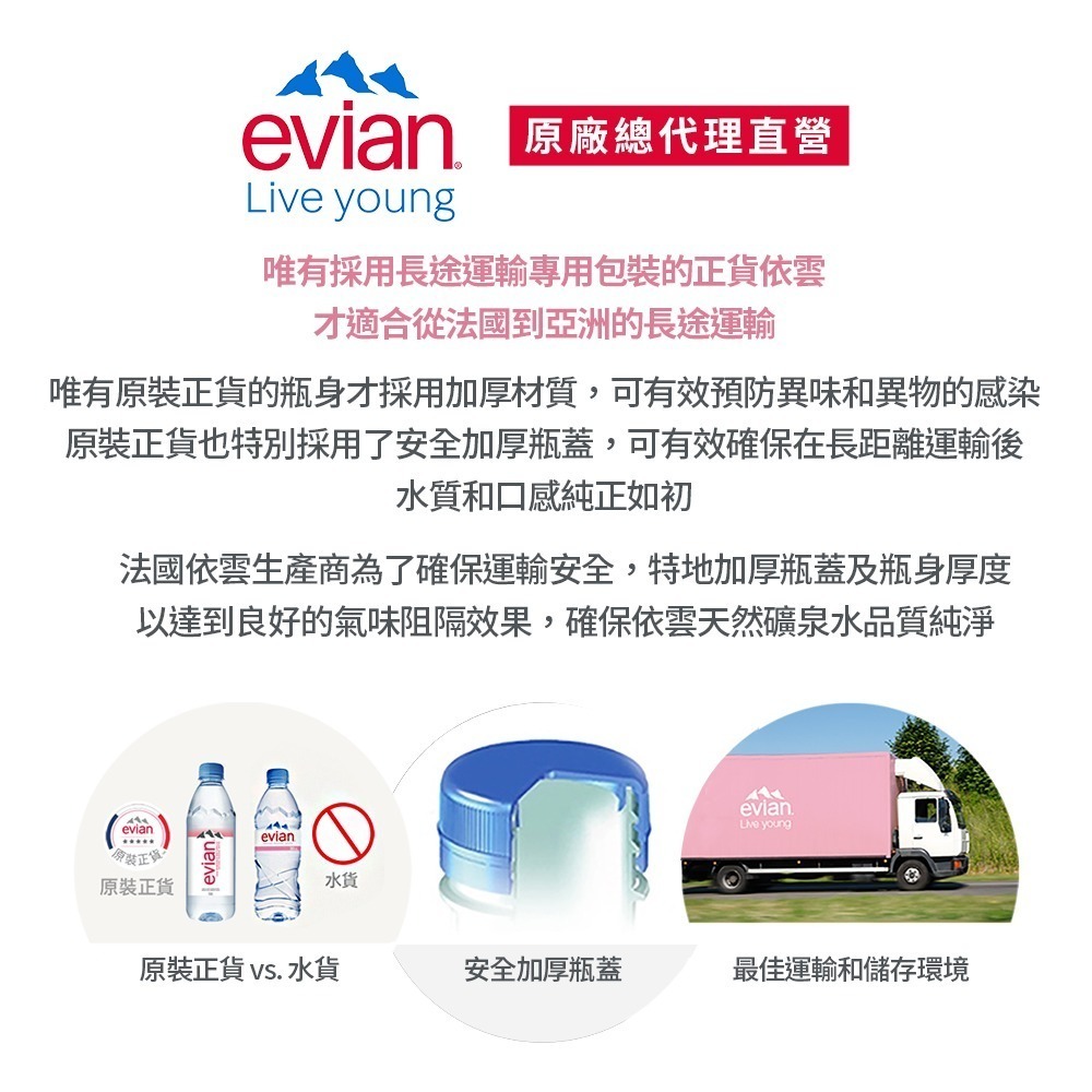 evian依雲 天然礦泉水(寶特瓶330ml/24入)┃官方直營-細節圖5