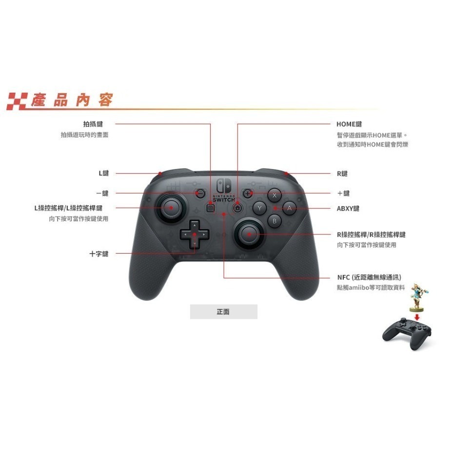 【任天堂 Nintendo】Switch Pro 手把 原廠 PRO 手把 控制器 台灣公司貨 【吾須省工作室】-細節圖3