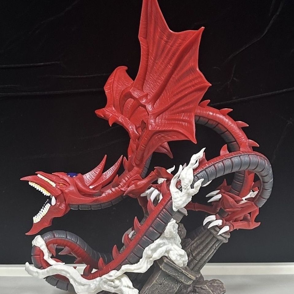 天空龍高32寬24長26公分手辦遊戲王潮玩雕像擺件游城十代三幻神 交換禮物-細節圖3