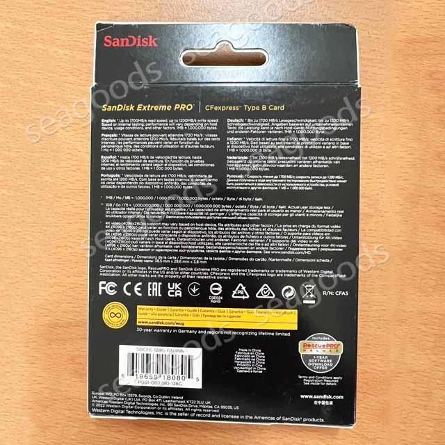 【現貨王】SANDISK Extreme PRO CFexpress 1700MB/S 128 256 512GB記憶卡-細節圖5