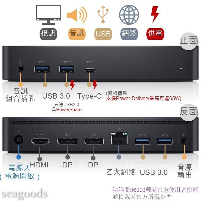 【Dell】戴爾 D6000 D6000s媒體槽插座 USBC USB3.0 Hub轉接器 DISPLAYLINK 筆電-細節圖2